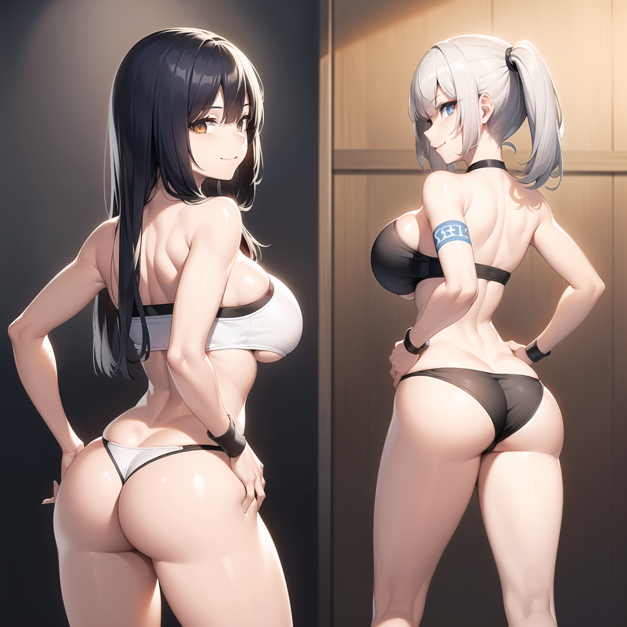 2画面 後ろ向き by リュー@AIart