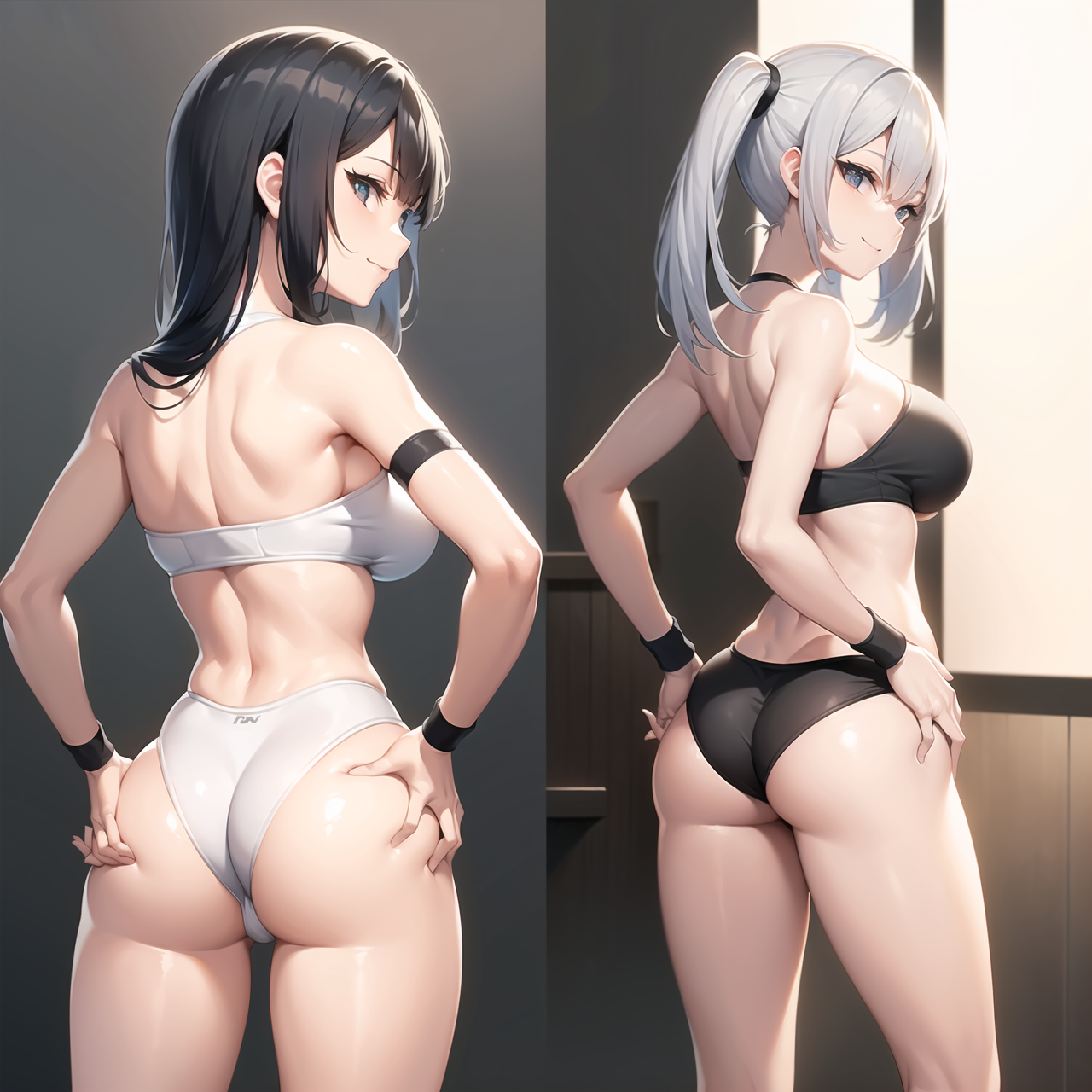 2画面 後ろ向き by リュー@AIart