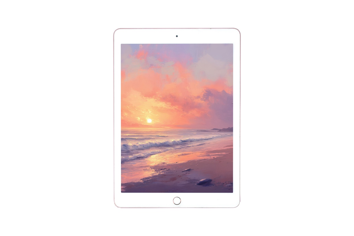 Soft Sunrise Serenity Coastal iPad Wallpaper
