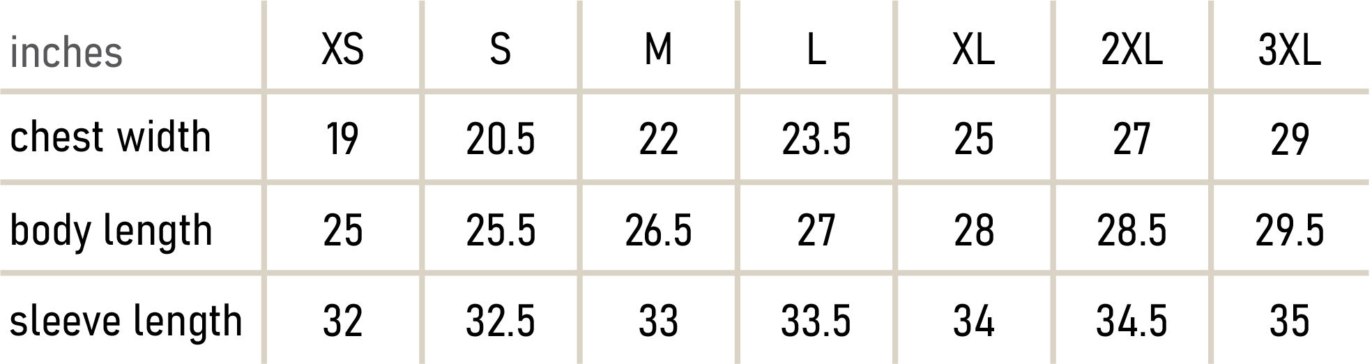 Size Chart