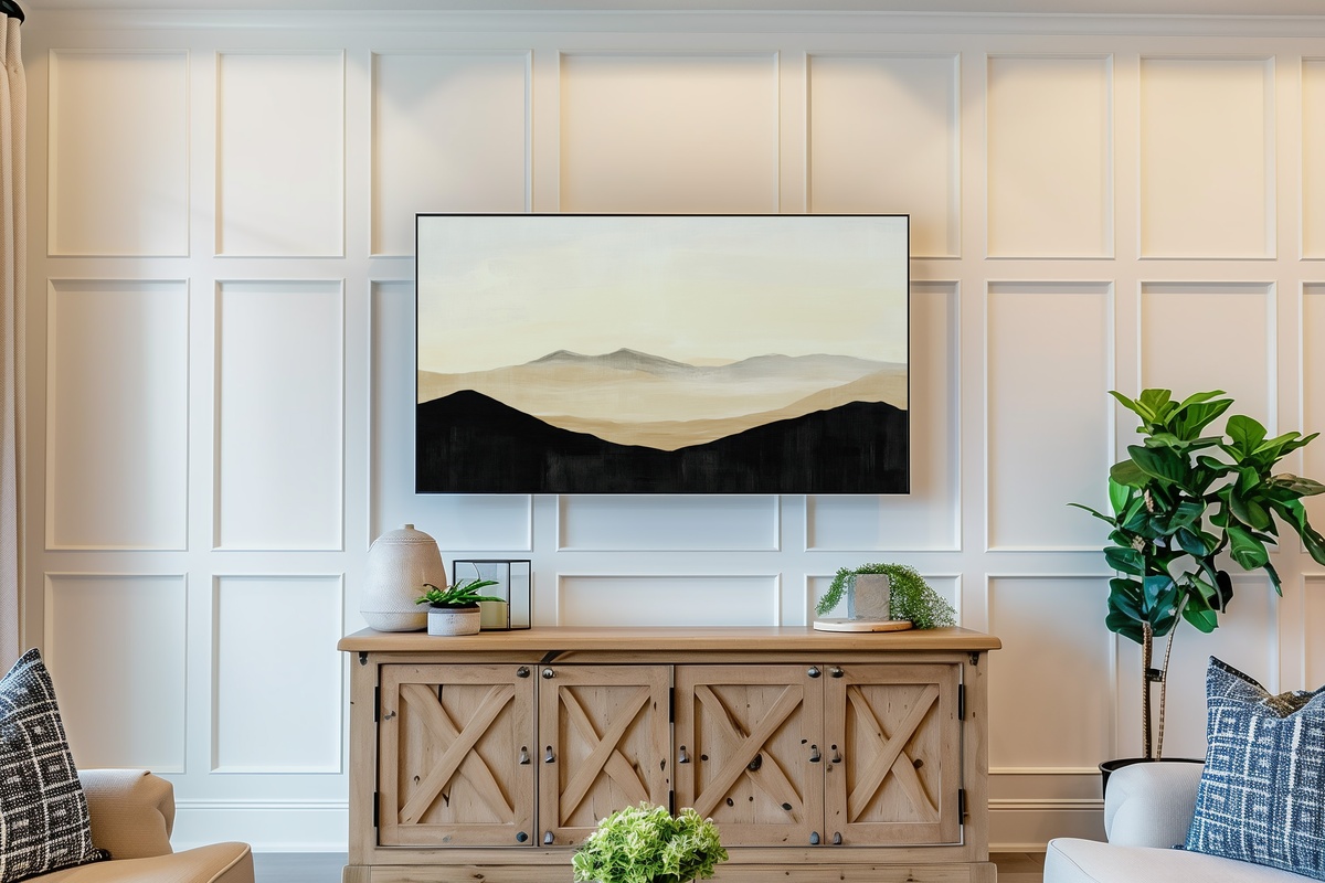 Desert's Soft Embrace Neutral Frame TV Art