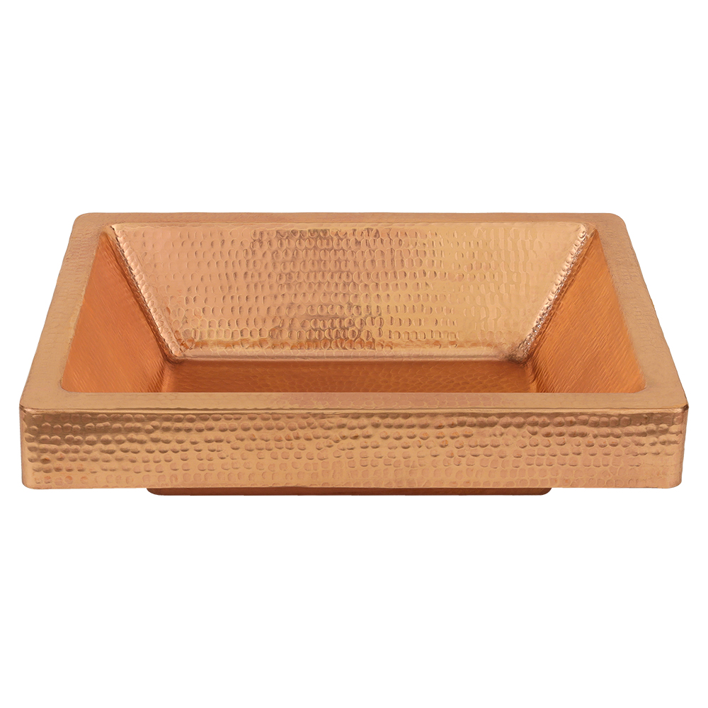 Premier Copper Products 19" Rectangle Copper Bathroom Sink, Polished Copper, VREC19SKPC