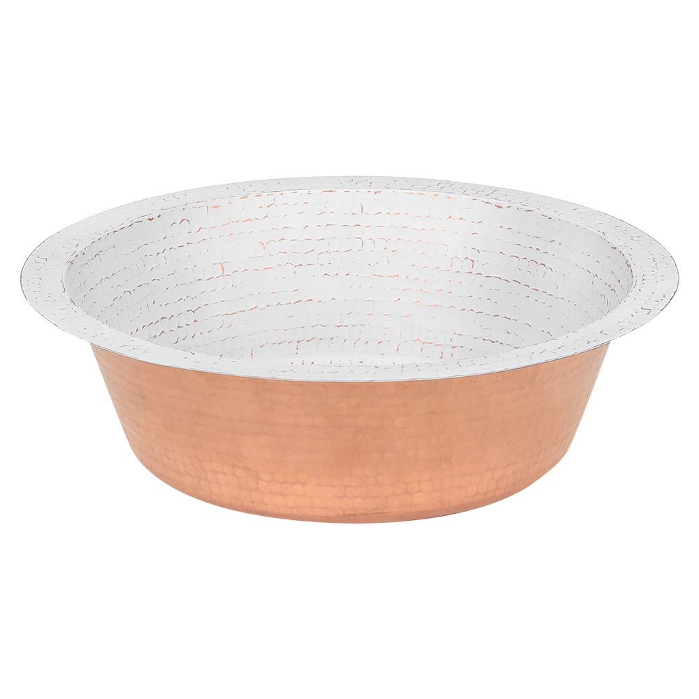 Premier Copper Products 12" Round Copper Bar/Prep Sink, Glazed White, 17 Gauge, BR12WHT2