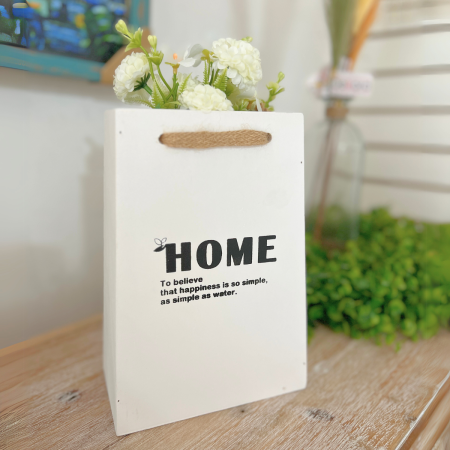 Florero vintage madera, 24x17x14cm