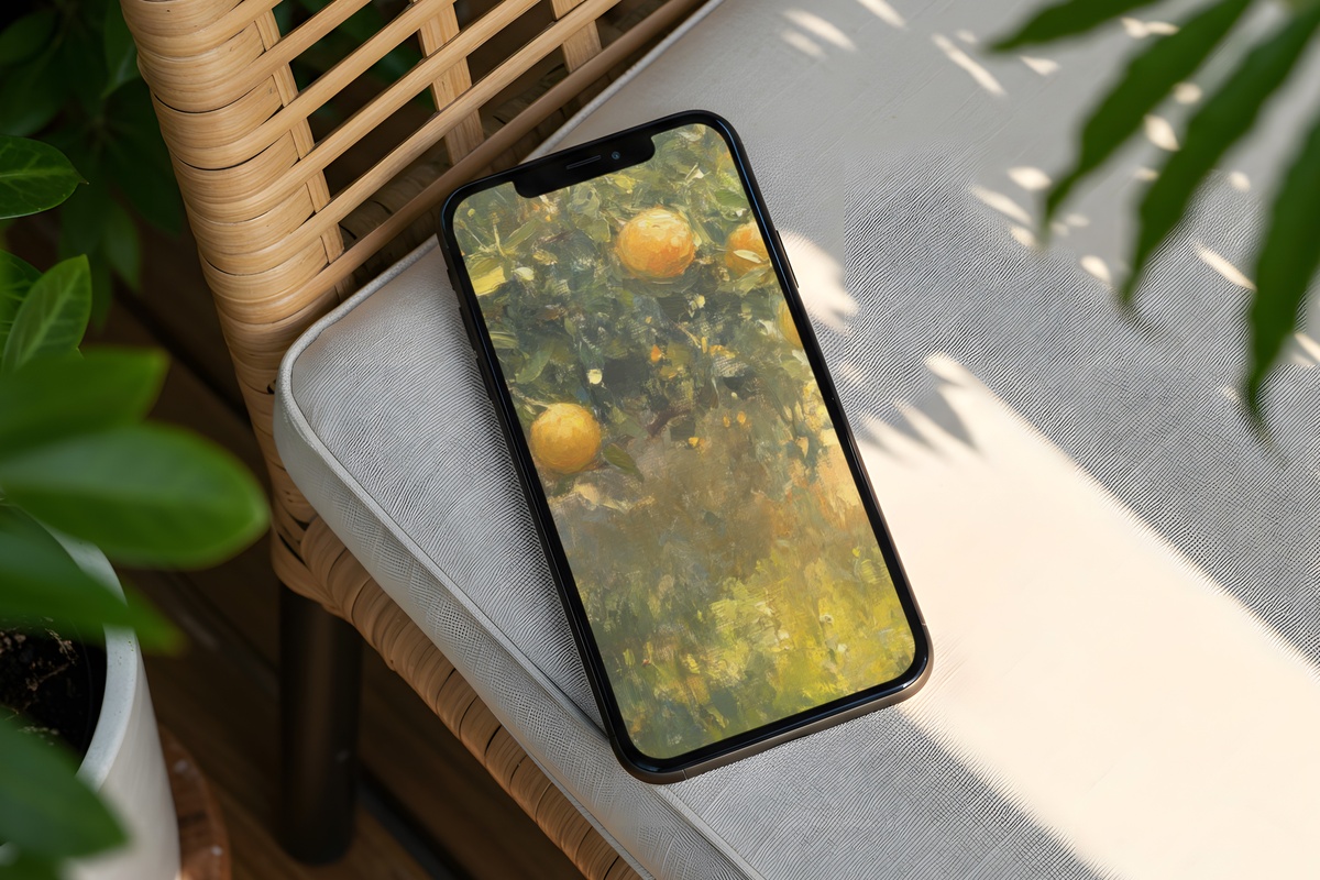 Radiant Lemon Glimmer in Sunlight iPhone Wallpaper - soft butter yellow sunlit hues