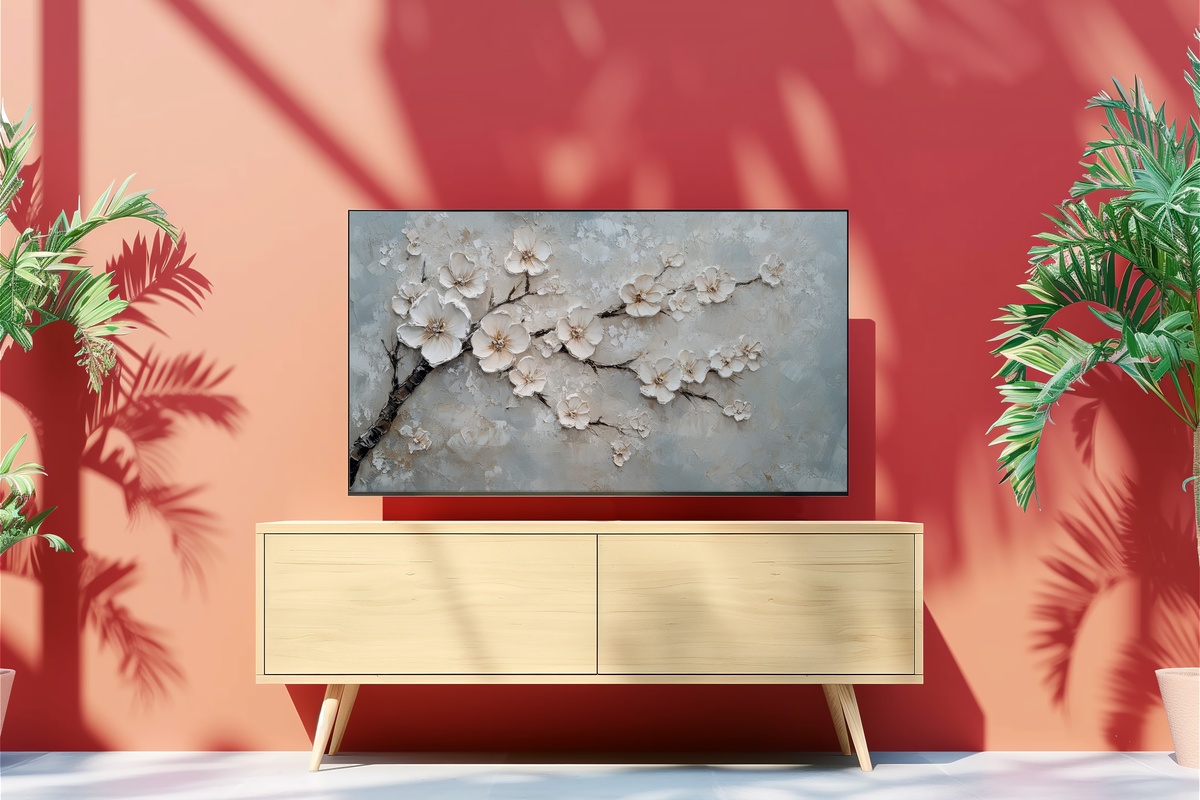 Blossom Dreamscape Vintage Frame TV Art — cherry blossom tree in impressionism