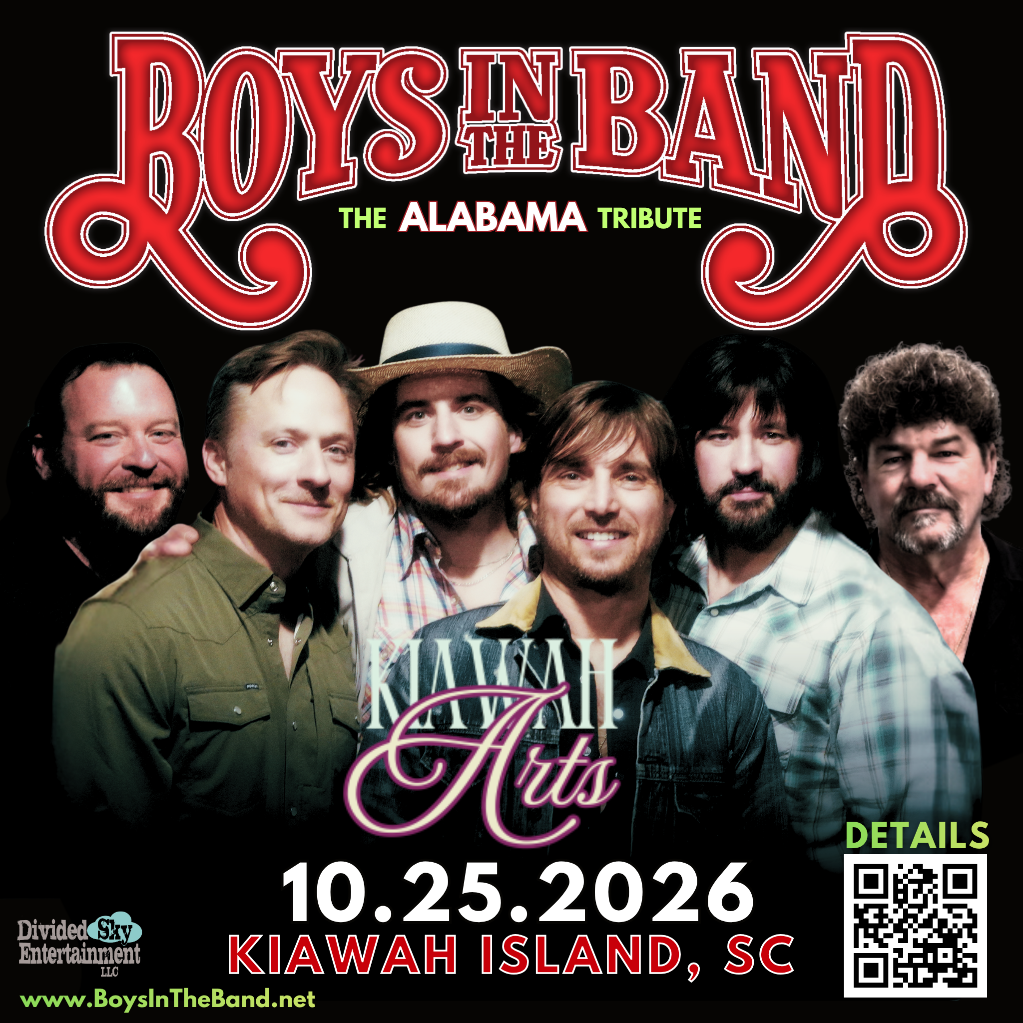 An evening of pure Alabama magic is heading to Kiawah Island's West Beach Conference Center — expect all the hits, all the heart, and every note delivered exactly the way you remember them. Boys in the Band brings their powerhouse tribute to one of the Lowcountry's most beautiful island venues for one unforgettable Sunday night. Grab your spot and make it a night out worth remembering.