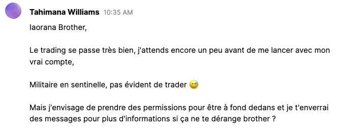 Témoignage de Tahimana Williams
