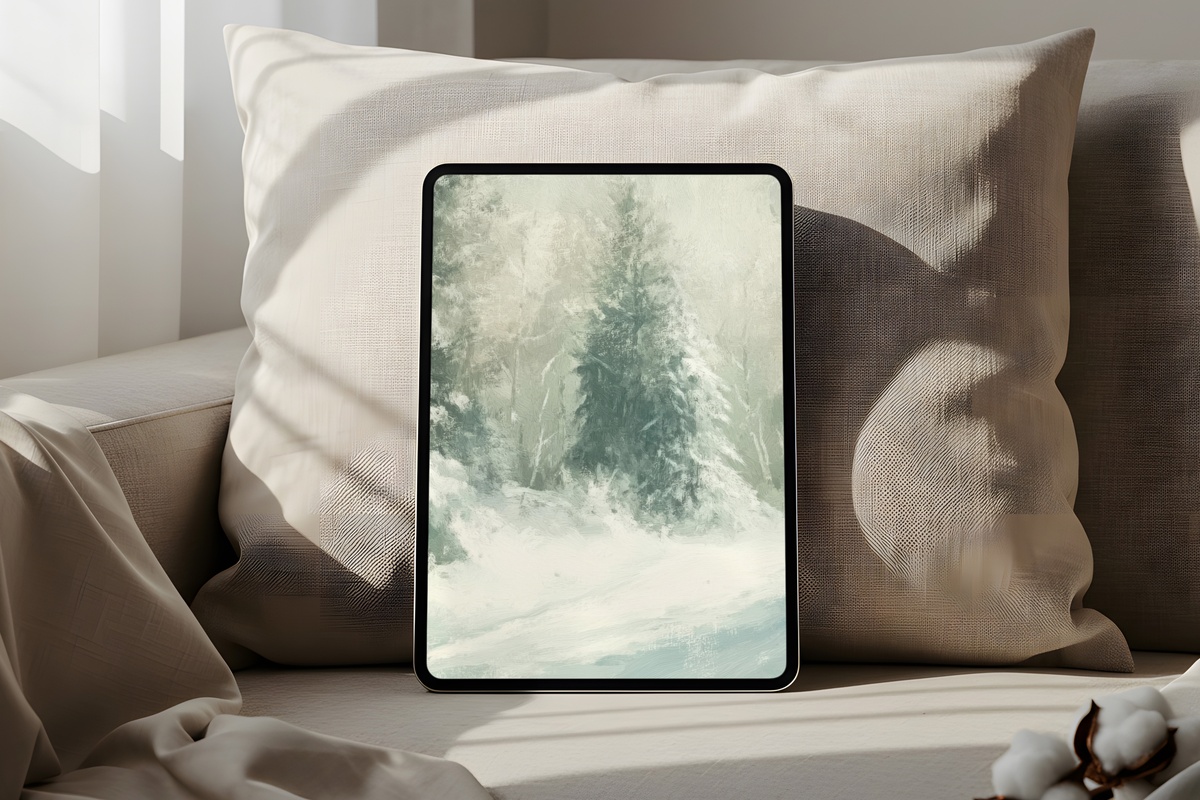 Whispered Path in Frosted Woods iPad Wallpaper