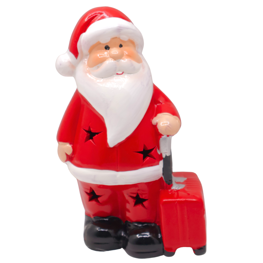 Adorno navideño con luz cerámica, 15.5cm