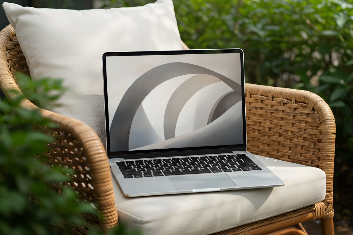Elegant Shadow Arches Serenade Neutral Desktop Wallpaper