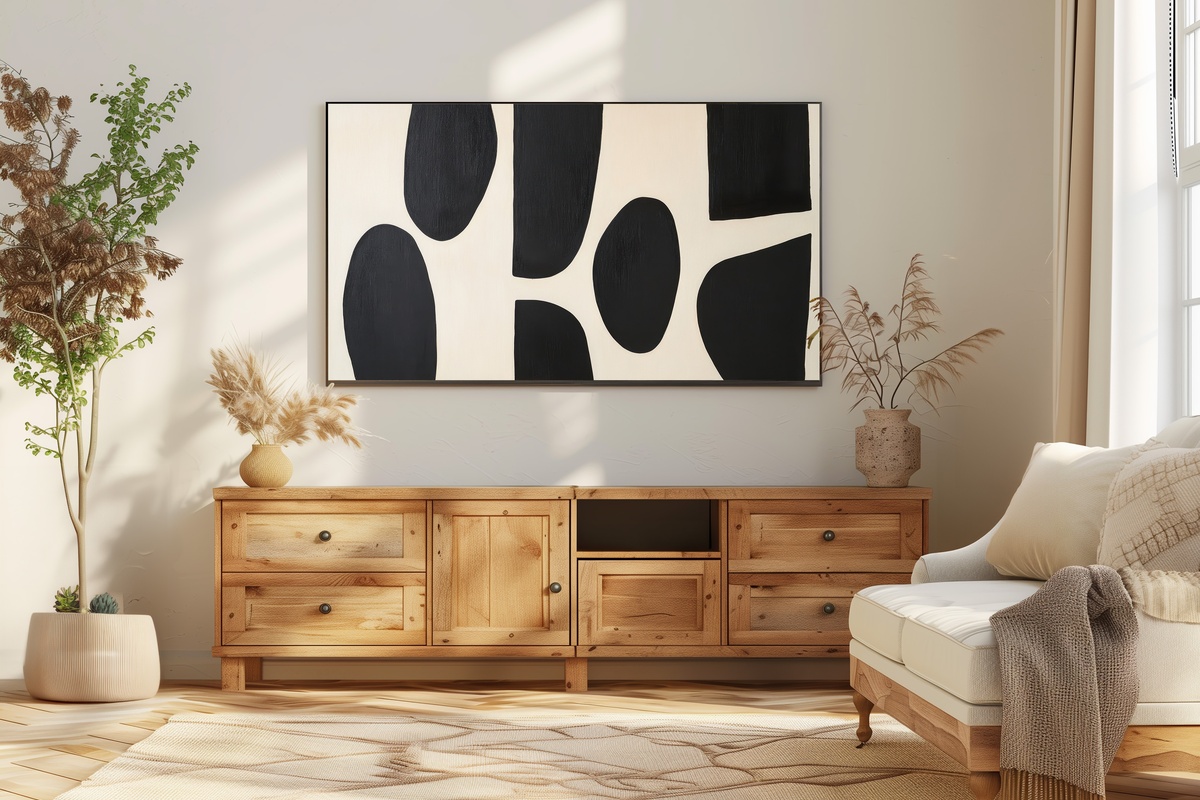 Bold Silhouette Balance Abstract Frame TV Art