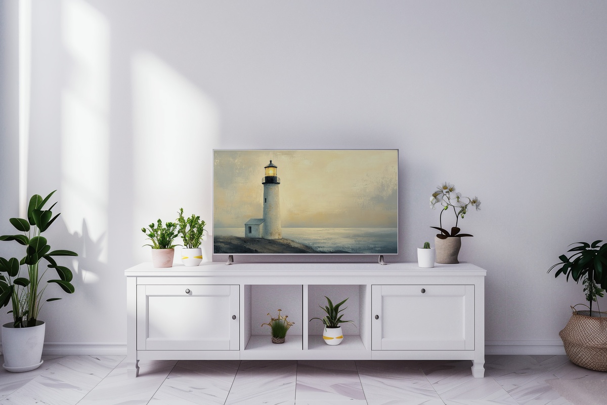 Dusk Beacon Warmth Coastal Frame TV Art