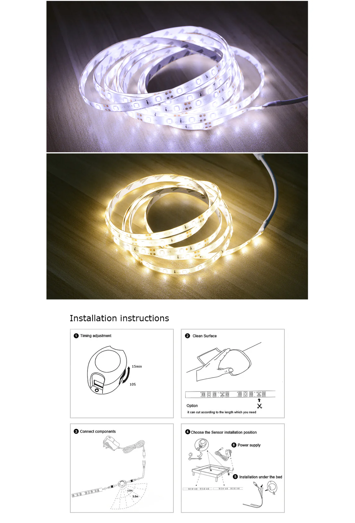 China LED strip light setup