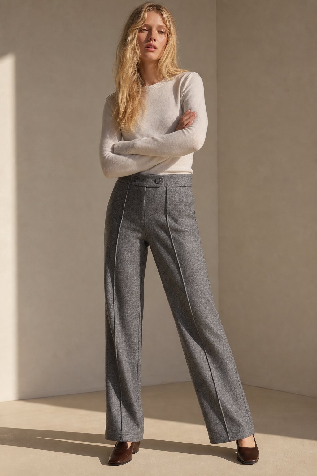 Lavisa - Arden Wool Blend Flare Trousers