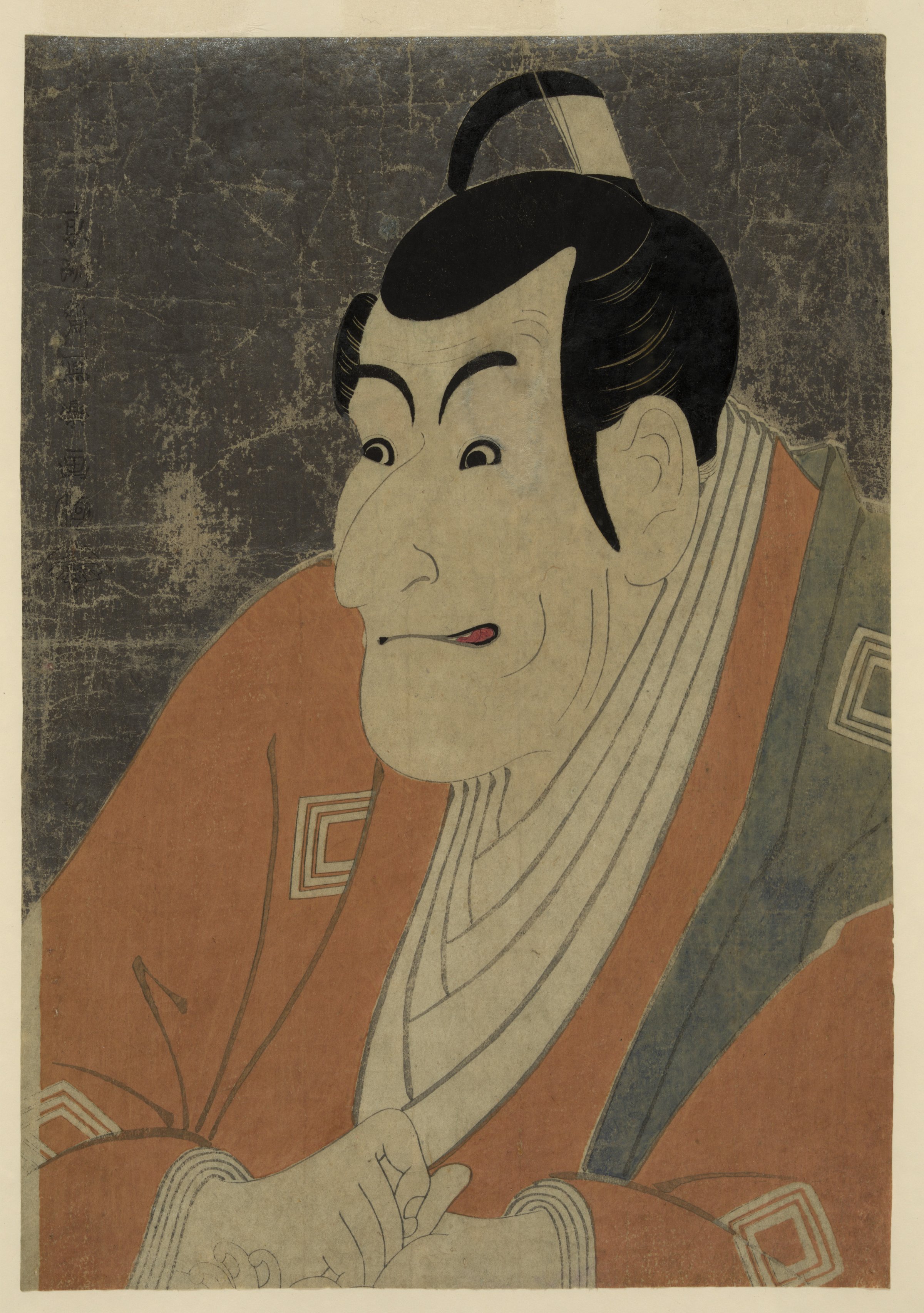 Tōshūsai Sharaku, Ichikawa Ebizō as Takemura Sadanoshin, 1794. Printed from the same May 1794 production as the Edobei bust.