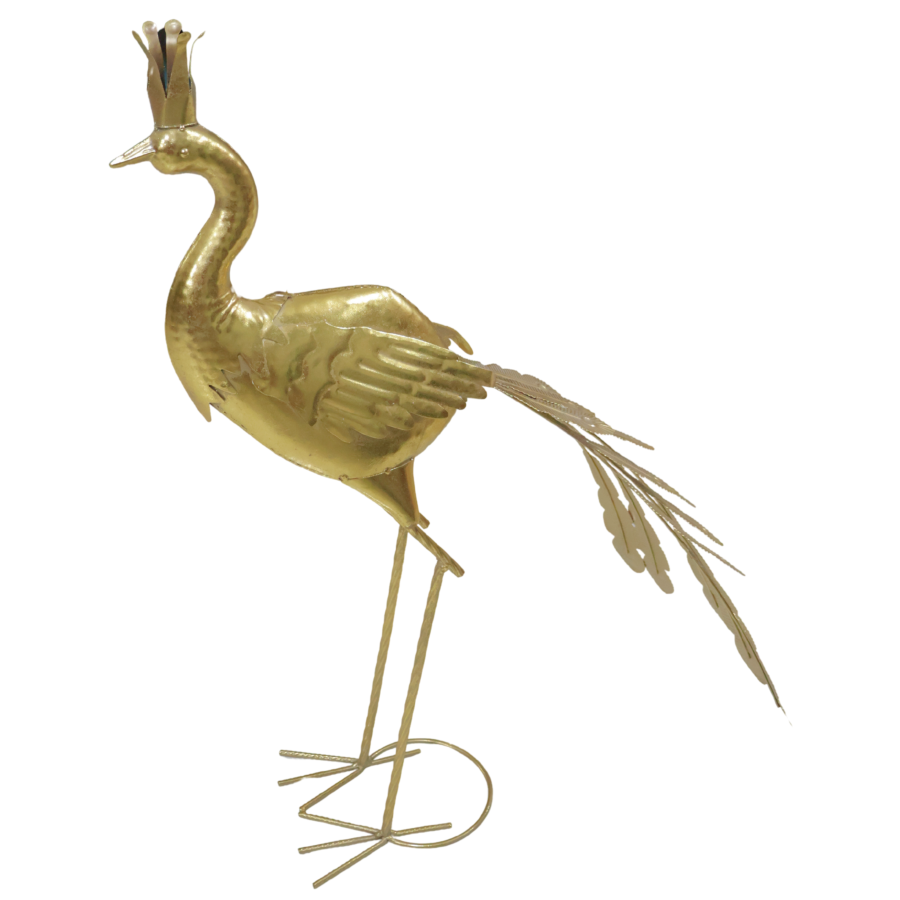 Adorno de mesa pavo real, metal, 80cm