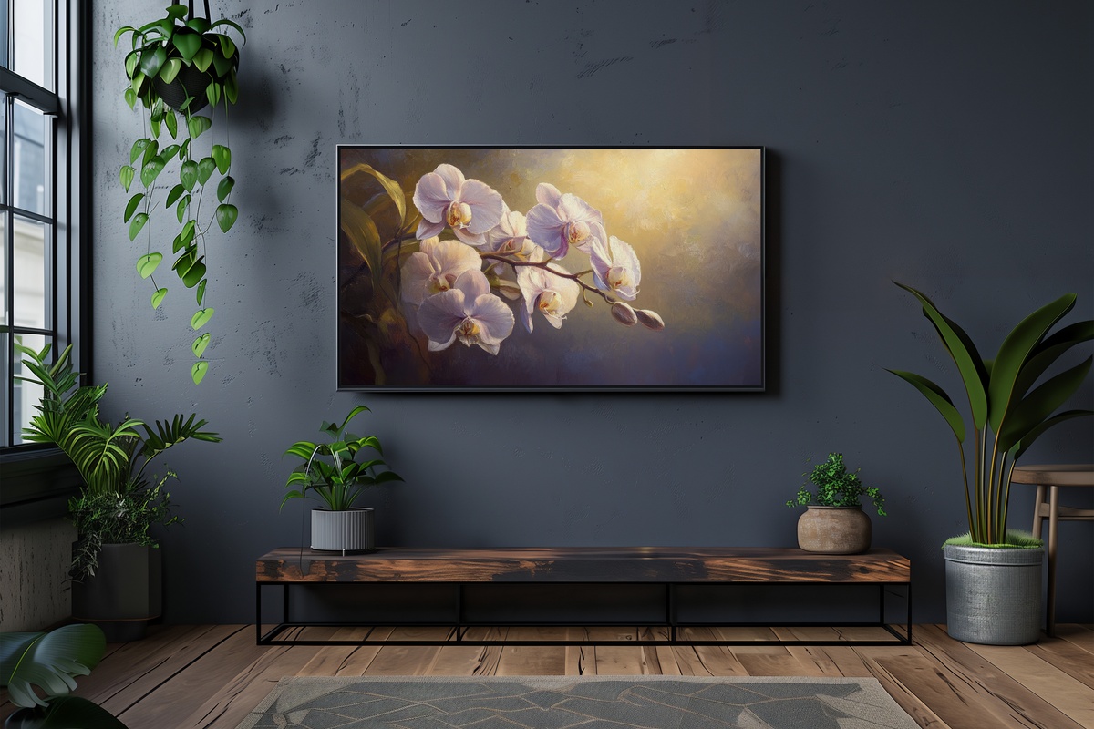 Orchid Elegance in Soft Light - Floral Frame TV Art
