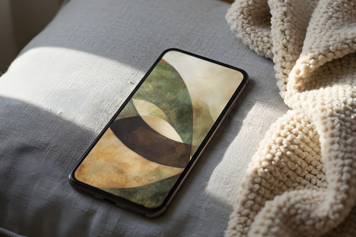 Nature's Earthy Rhythm modern iPhone wallpaper in warm earth tones