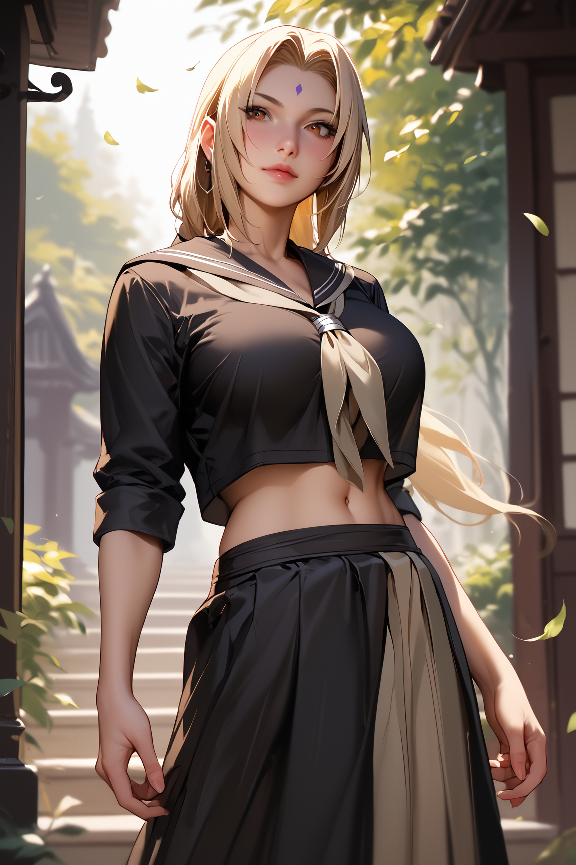 Tsunade Sukeban by FearX with girl, ai art, Tsunade Senju, Tsunade, naruto, gyaru