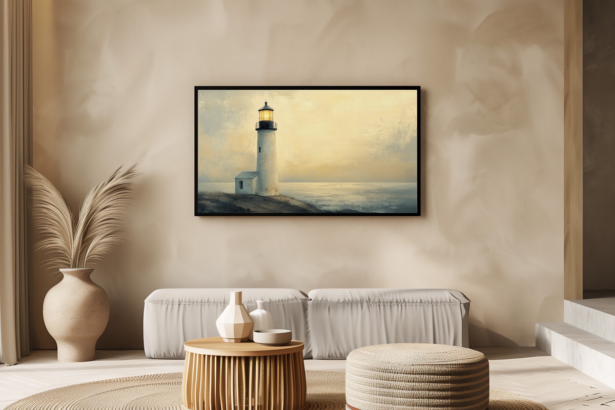 Dusk Beacon Warmth Coastal Frame TV Art