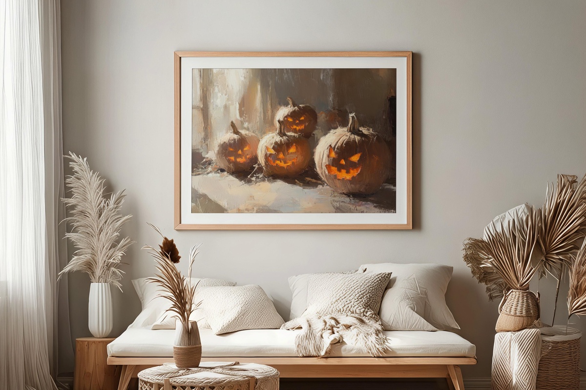 Glowing Jack-O-Lantern Whimsy Halloween Printable Wall Art