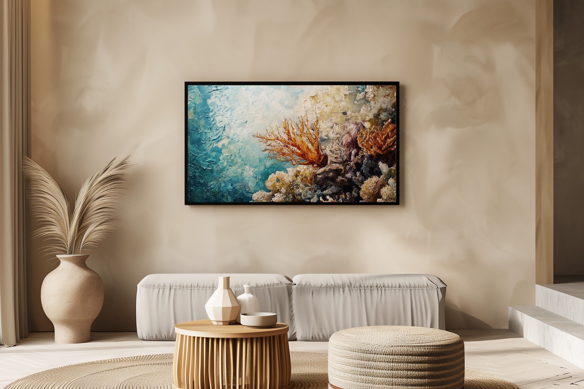 Impressionist Reef Depth Coastal Frame TV Art