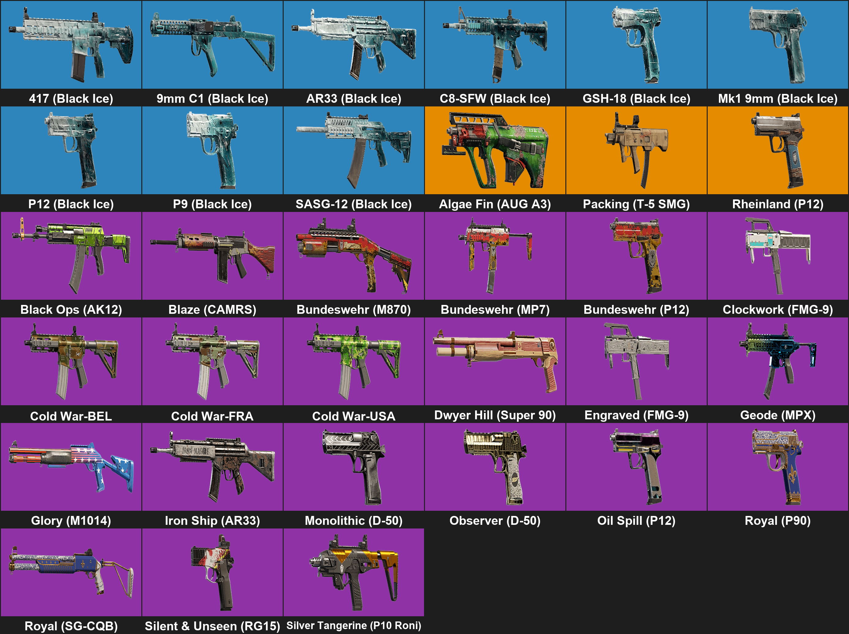 [PC] 116 Skins | 9 Black Ice | 1 Elites | 5 Universals | 160 LVL# ...