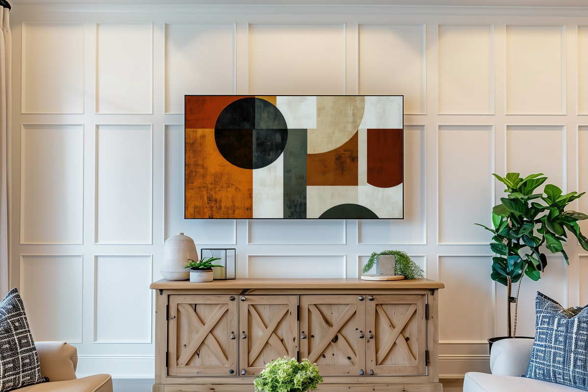 Minimalist Earthy Geometrics Frame TV Art