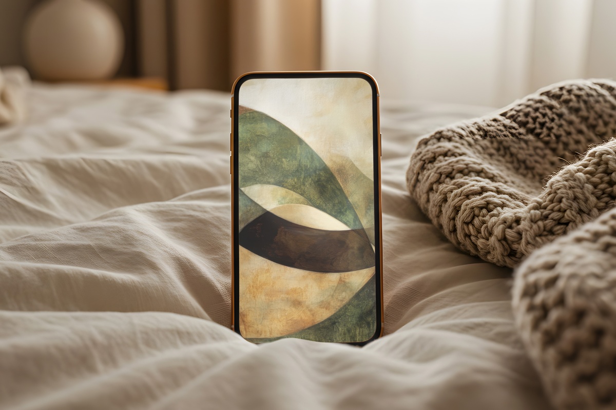 Nature's Earthy Rhythm modern iPhone wallpaper in warm earth tones