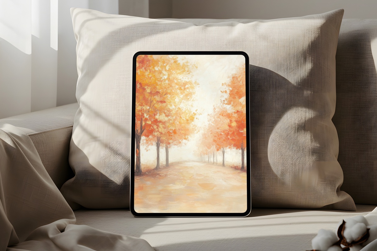 Autumn Tree Line Harmony Fall iPad Wallpaper