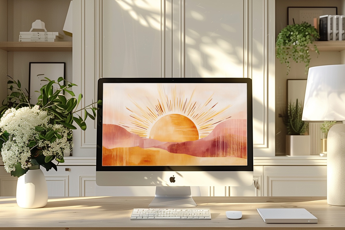 Boho Sunburst Harmony Boho Desktop Wallpaper