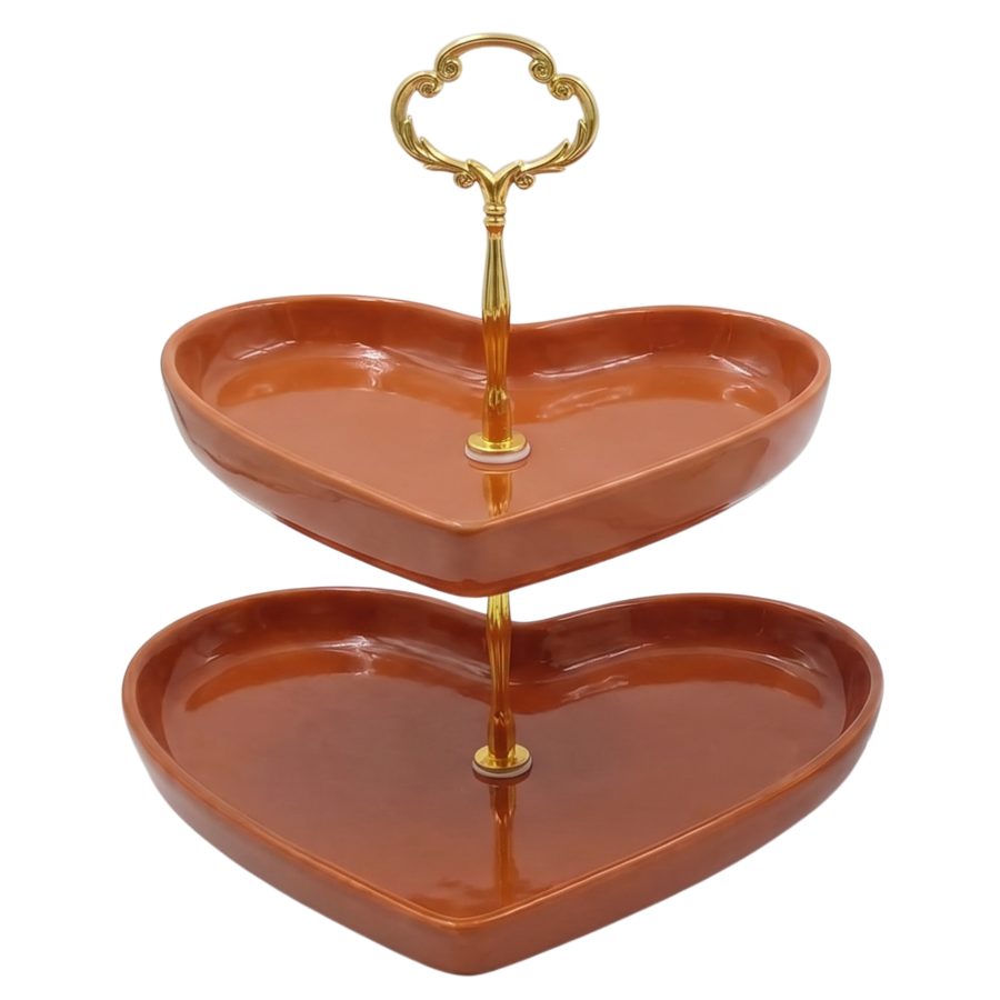 Bandeja 2 niveles cerámica, 25cm