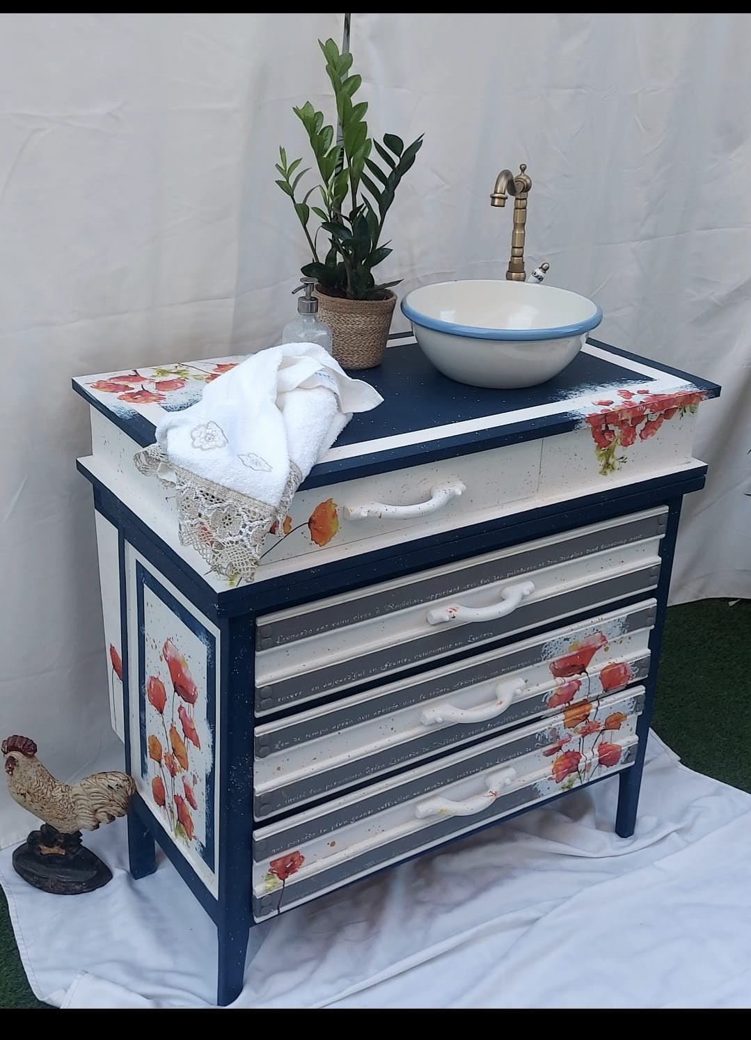 MUEBLE BAJO LAVABO AMAPOLAS 🌼