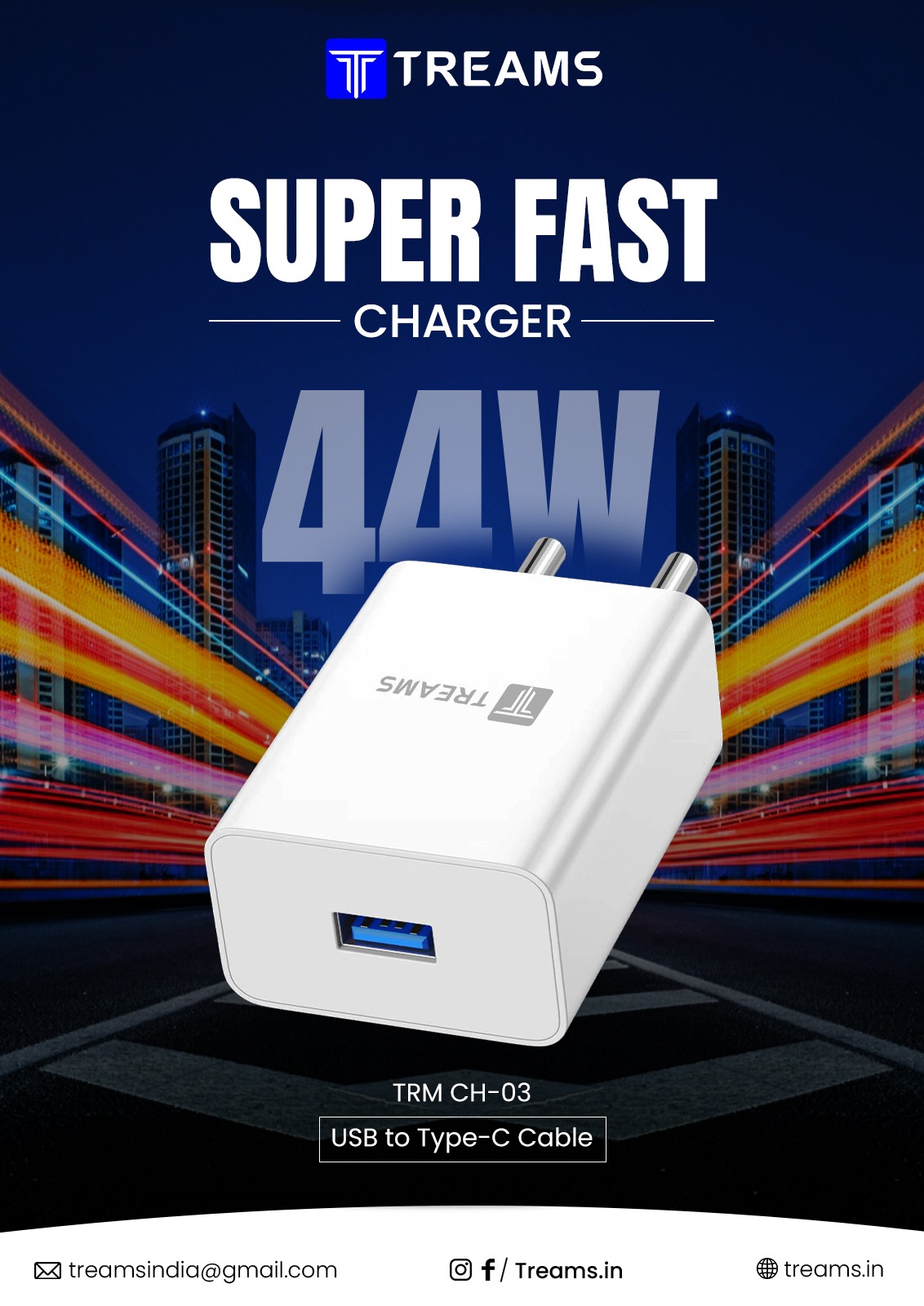Treams TRM CH - 03 - FLASH CHARGER - 44W - TC