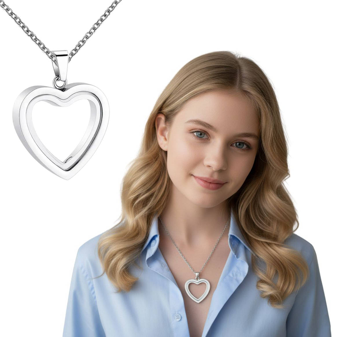 Lavisa - Heart Urn Pendant Necklace - Cremation Keepsake Jewelry