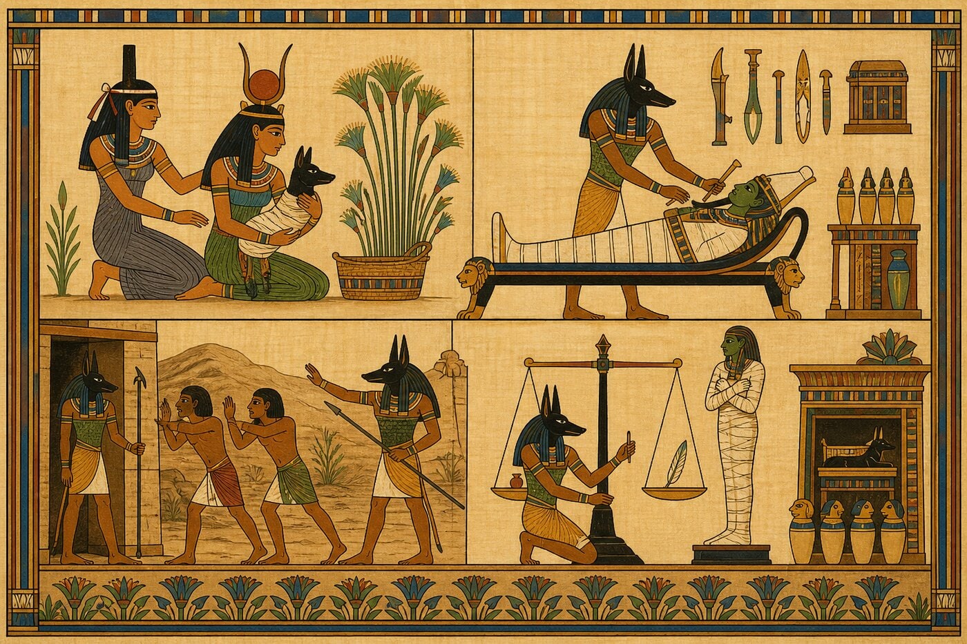Original illustration for The Birth and Rescue of Anubis