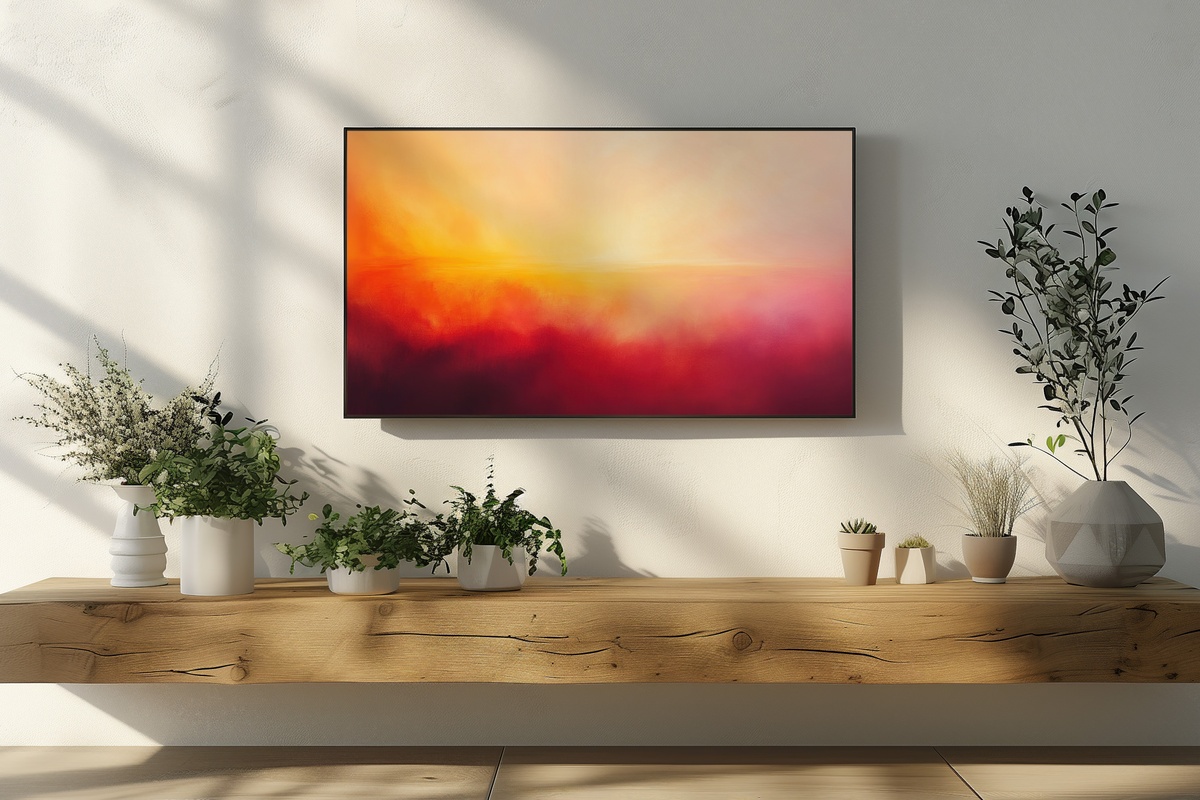Dusky Horizon Tranquility Abstract Frame TV Art
