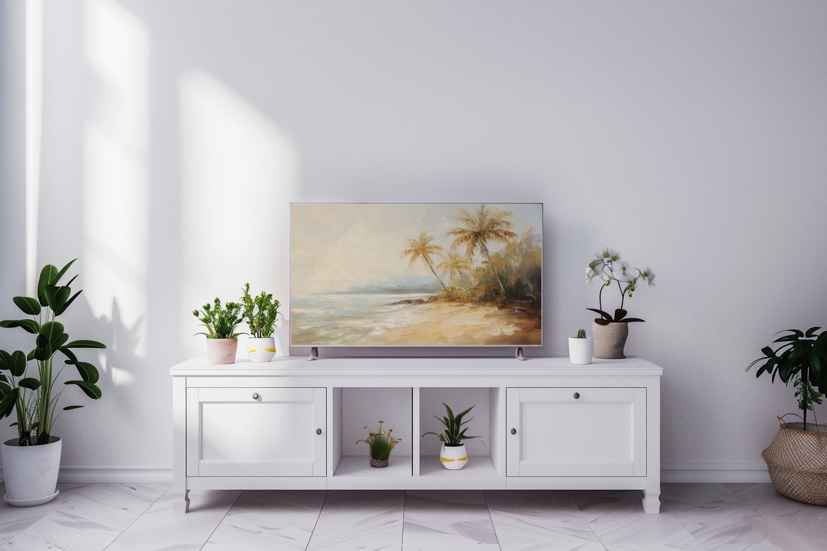 Tropical Coastline Elegance Frame TV Art