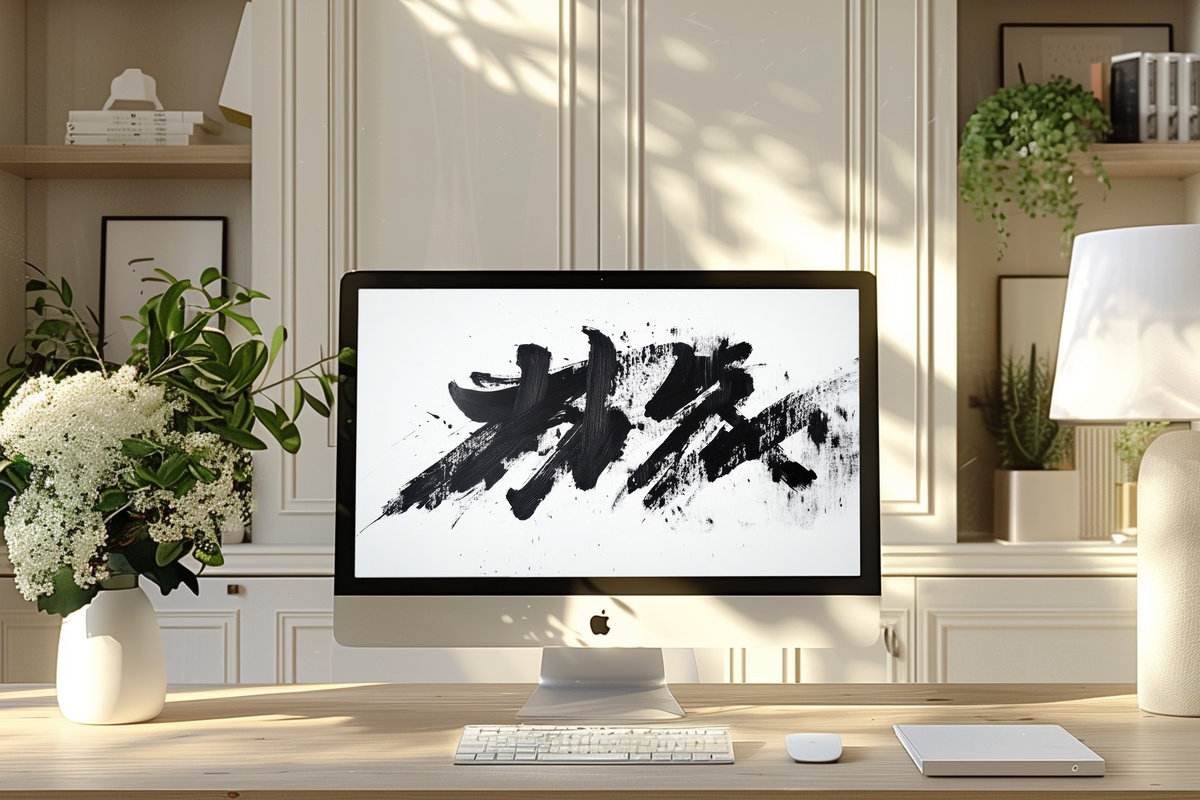 Typography as Artistry Black and White Desktop Wallpaper