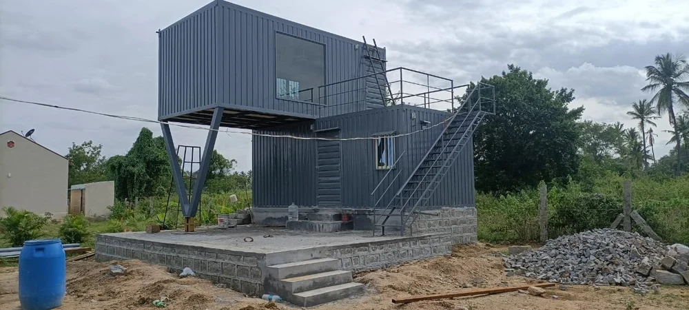 Grey Portable Farm House Cabins