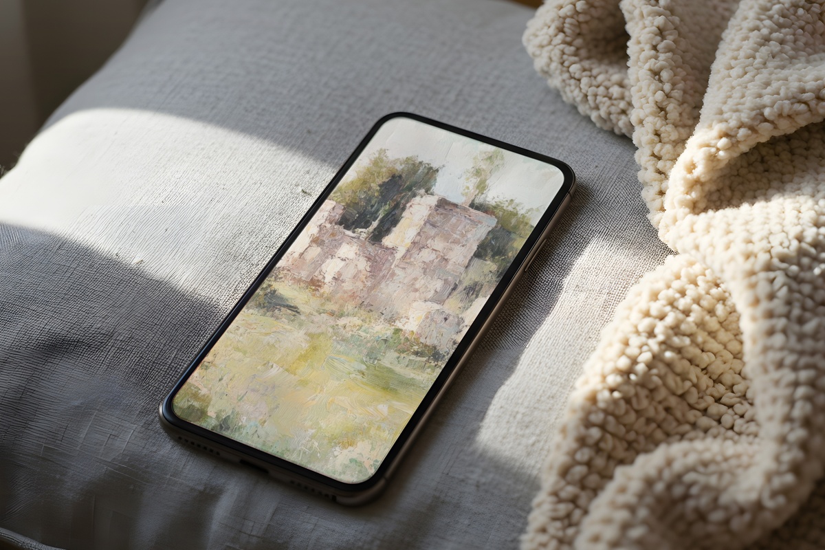 Timeless Echoes Among Ruins Vintage iPhone Wallpaper