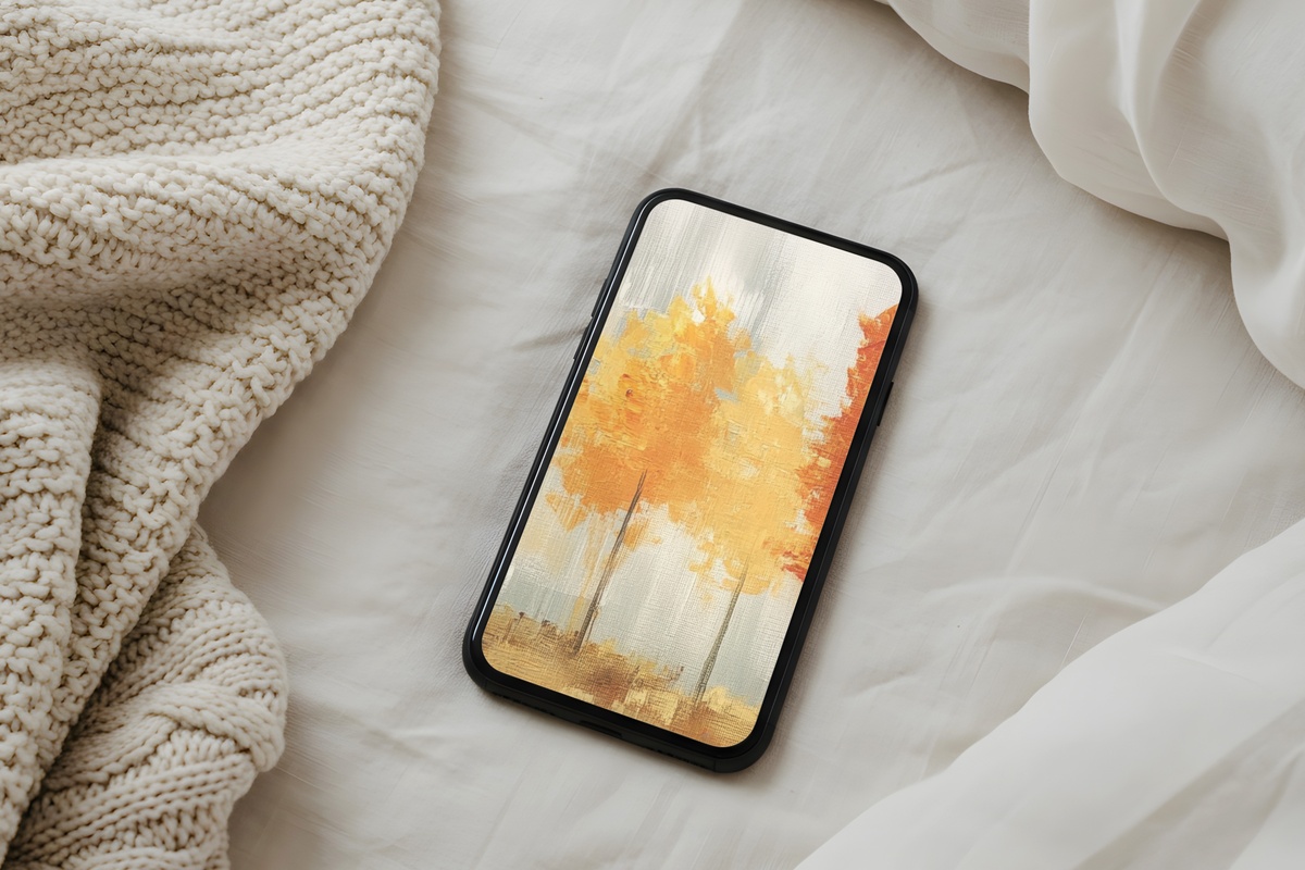 Abstract Autumn Trees Dance Fall iPhone Wallpaper