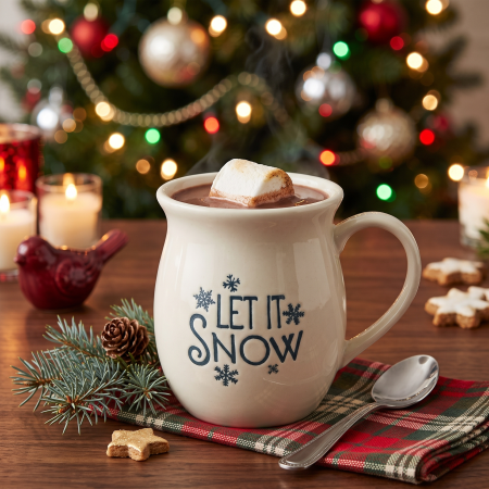 Taza navideña cerámica, 450ml