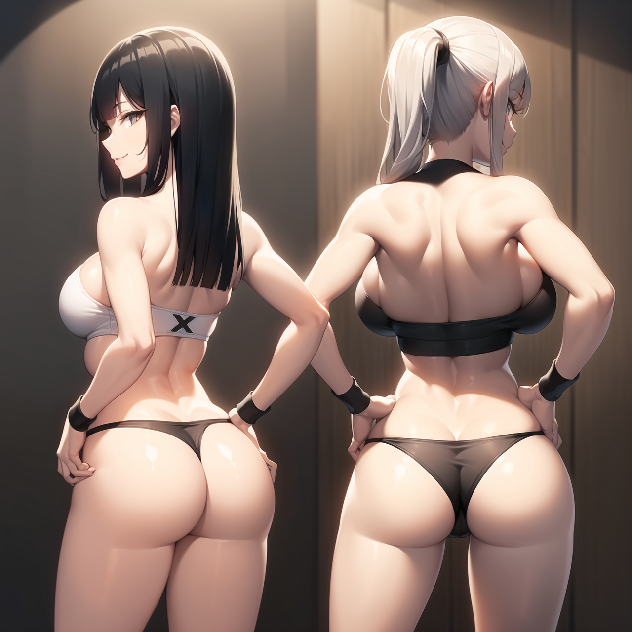 2画面 後ろ向き by リュー@AIart