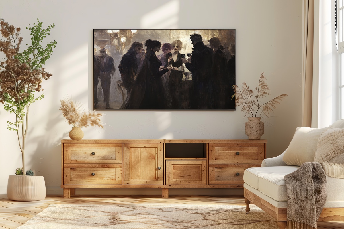 Vampire Party Whimsy Halloween Frame TV Art