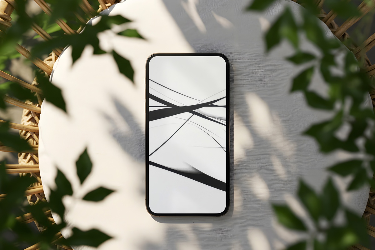 Black Line Minimalist Elegance modern iPhone wallpaper with clean monochrome line art
