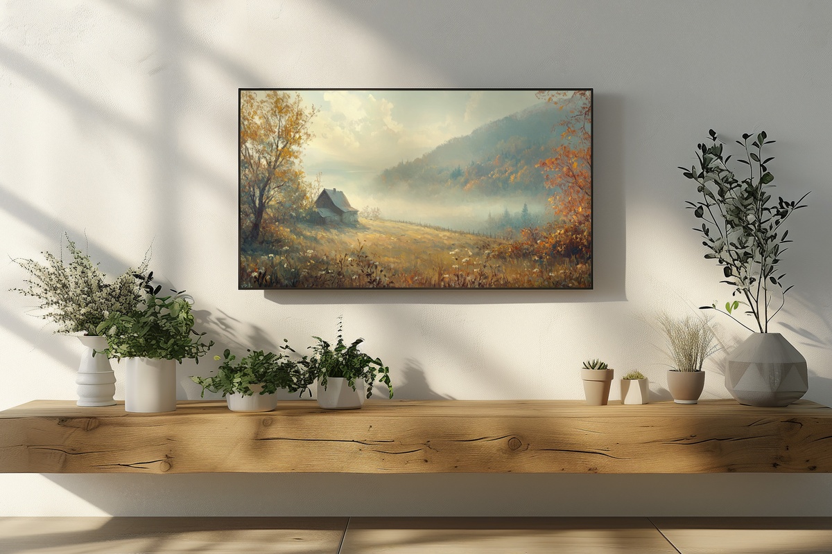 Mist in Autumn Valley Fall Frame TV Art