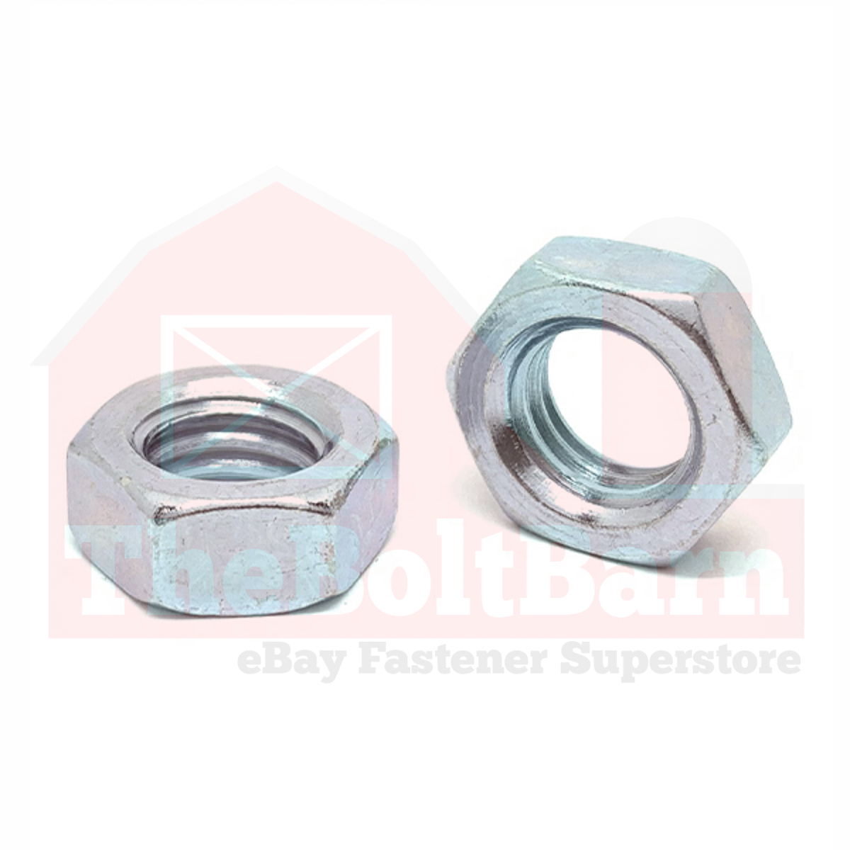 3/8"-24 Grade A Hex Jam Nuts Zinc Clear Fine Thread (Pick Quantity) - Picture 2 of 7