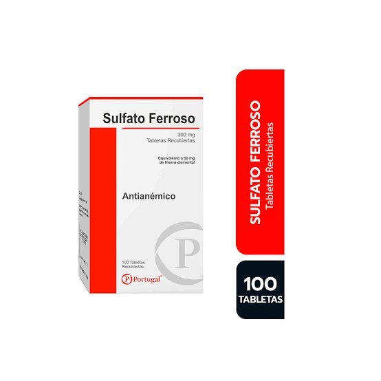 Sulfato Ferroso 300Mg Tableta Recubierta cja x 100 unid 